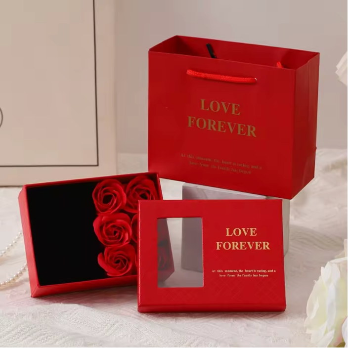 Love Forever Rose Gift Box - Red with gift bag
