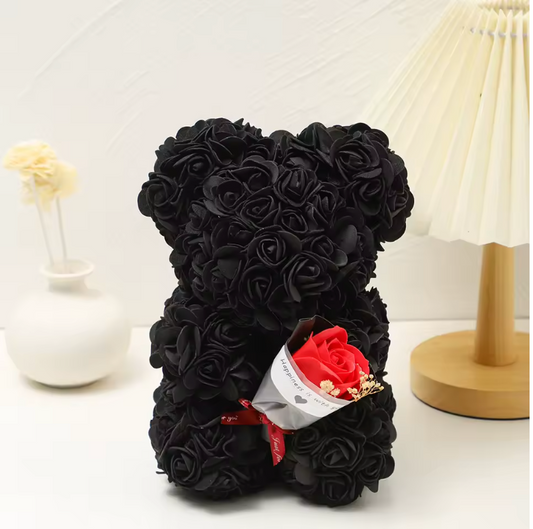 Veloura Luxury Rose Bear - Black