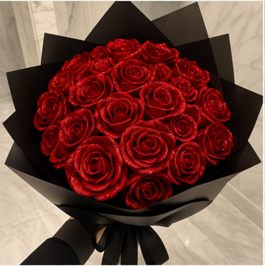 Veloura Glitter Rose Bouquet