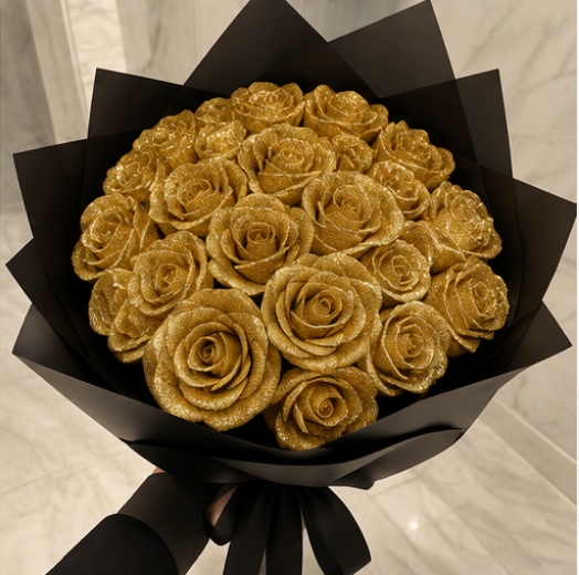 Veloura Glitter Rose Bouquet