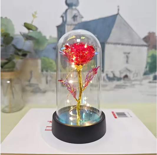 Enchanted Galaxy Rose Dome - Blue